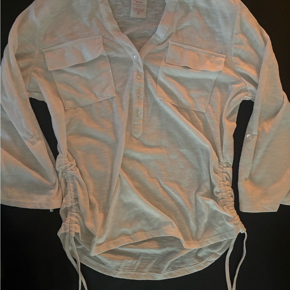 Elegant White V-Neck Blouse